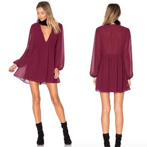 Show Me Your MuMu Deep Wine Long Sleeve Dress